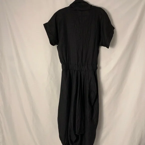 METAMORPHOZA Cowl Neck 100% Linen Asymmetrical Dress - Picture 10 of 10